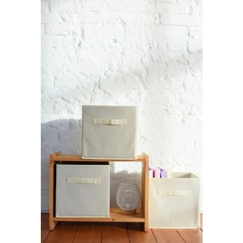 Коробка для хранения вещей тканевая, короб стеллажный, кофр, набор 3 шт.