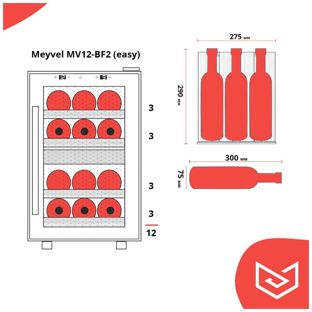 Винный шкаф Meyvel MV12-BF2 (easy) - фотография № 6