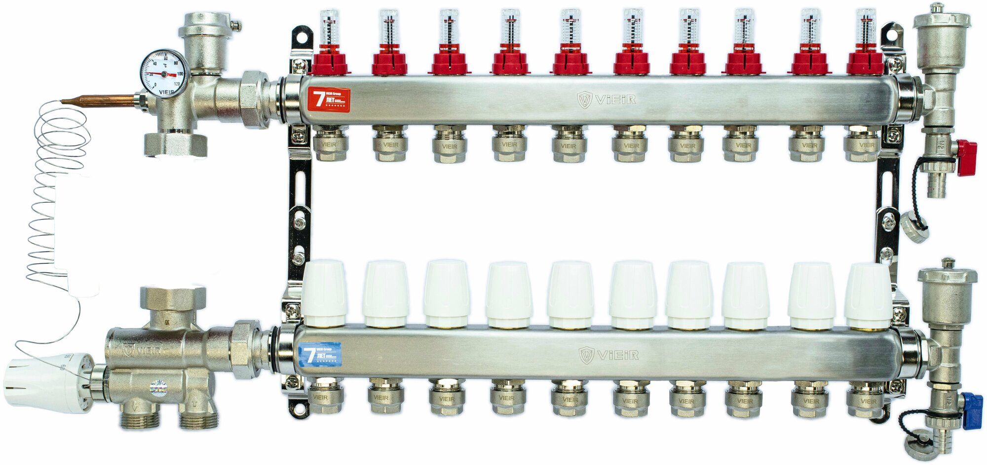 Комплект для водяного теплого пола до 160 кв/м Коллектор 10 контуров