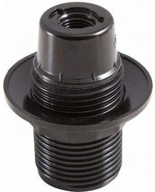 фото Патрон General Lighting Systems GLH-E14-CAR-H-B-R карболитовый, Е14 подвесной с кольцом черный 474000