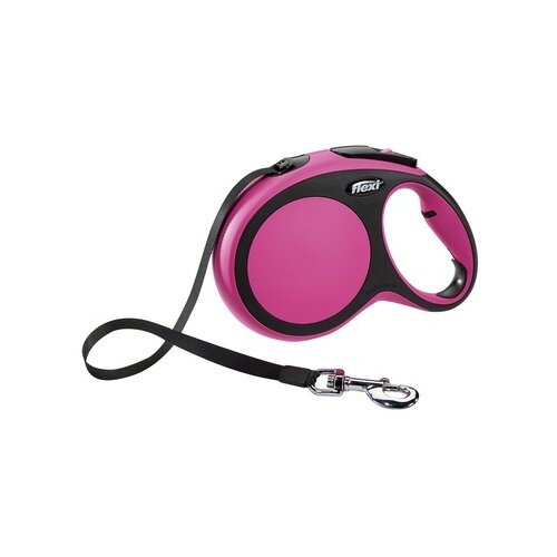 фото Flexi виа рулетка-ремень для собак до 12кг, 3м, розовая ( comfort xs tape 3 m, pink), 0,130 кг, 10852.роз