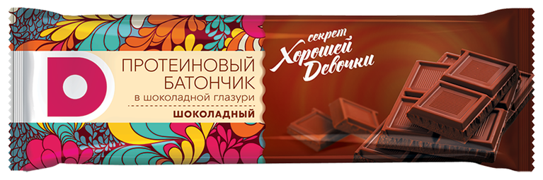 Батончик «Виталад секрет хорошей девочки» протеиновый шоколадный в шоколадной глазури 40 г - фотография № 1