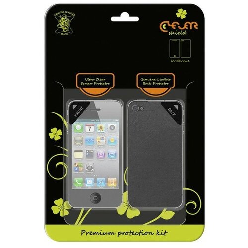 Защитный комплект Clever Shield D.Protection kit для iPhOne4 (винил, черный)