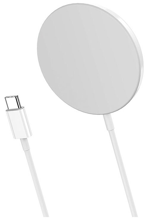 Беспроводное зарядное устройство CW29 Magnetic wireless fast charger silver HOCO