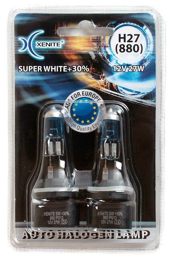 Лампа галогенная XENITE SUPER WHITE 12V H27 W/1 27W 2 шт 1007038