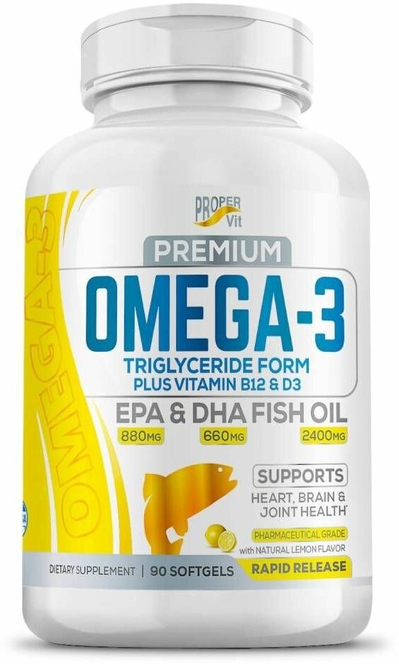 Proper Vit Омега-3 рыбий жир 2400 мг триглицеридная форма плюс Витамин ...
