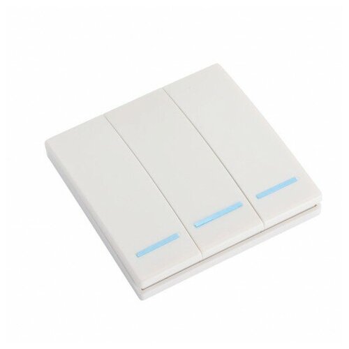 Дистанционный (беспроводной) выключатель Qiachip 3 клавиша, белый с полоской(без реле)