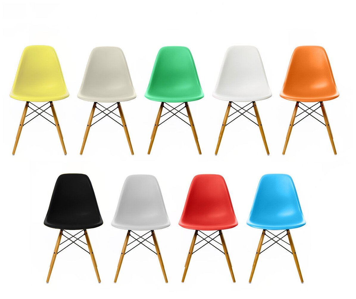 Кухонные стулья Ergozen Eames DSW Pro 4 шт комплект, желтый - фотография № 5