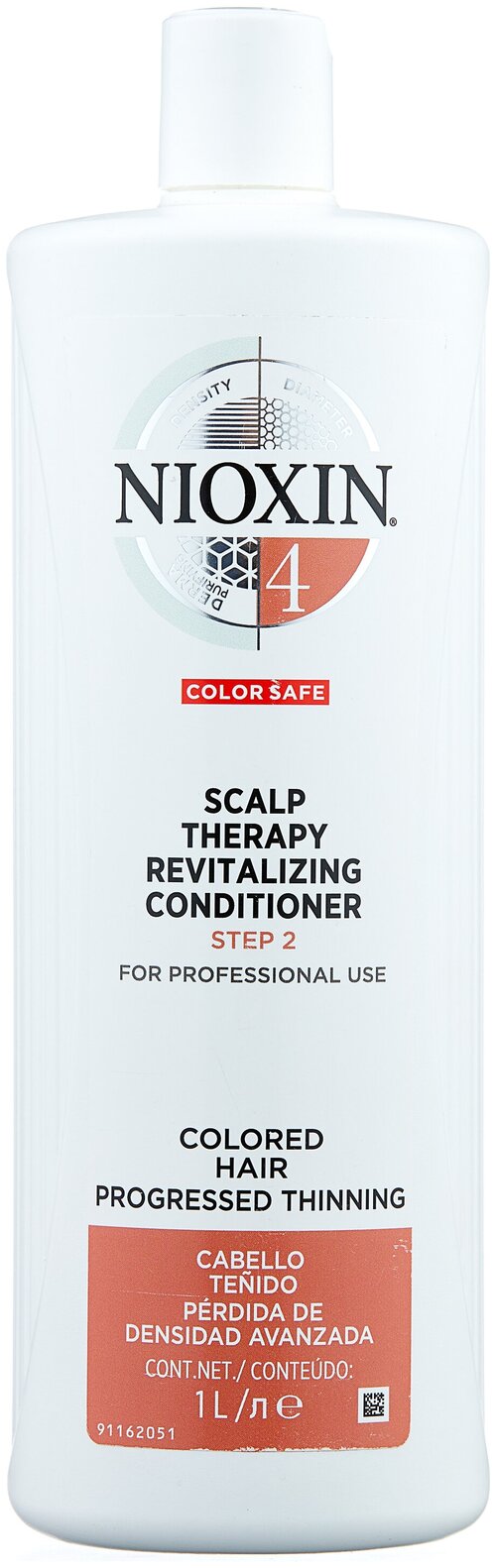 Nioxin кондиционер Scalp Therapy Conditioner System 4 для окрашенных истонченных волос, 1000 мл