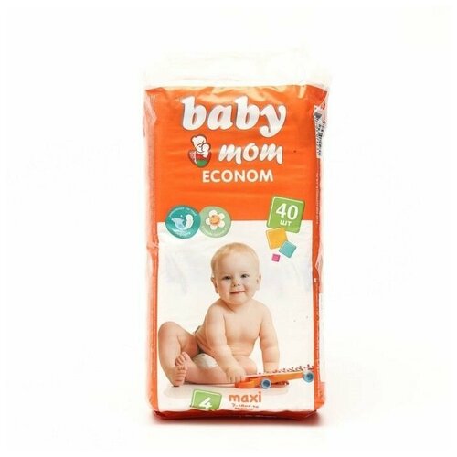 фото Подгузники для детей "baby mom" econom 4, (7-18 кг), 40 шт нет бренда