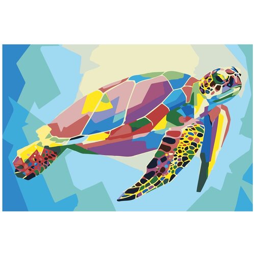 Радужная черепаха Раскраска картина по номерам на холсте морская черепаха раскраска картина по номерам на холсте