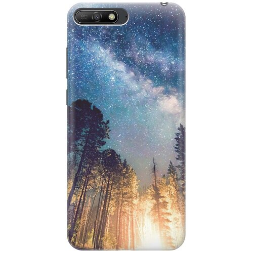 фото Cиликоновый чехол на huawei y6 (2018) / хуавей у6 (2018) с принтом "млечный путь" gosso