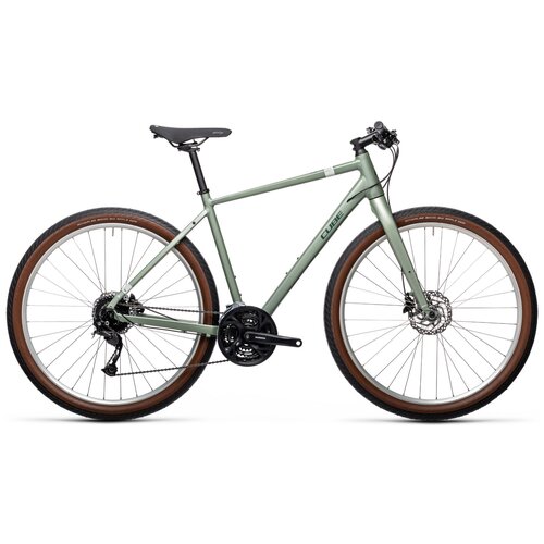 фото Дорожный велосипед cube hyde (2021), цвет зелено-серый, размер рамы 58