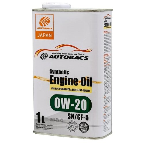 Синтетическое моторное масло Autobacs Synthetic Engine Oil 0W-20 SN/GF-5, 1 л