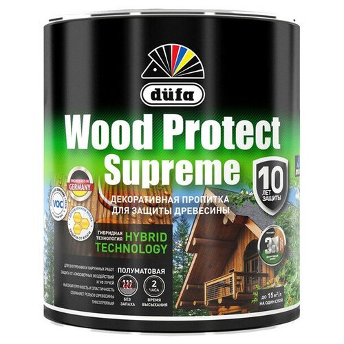 Средство деревозащитное dufa wood protect supreme 0,75л белый, арт. мп00-008384