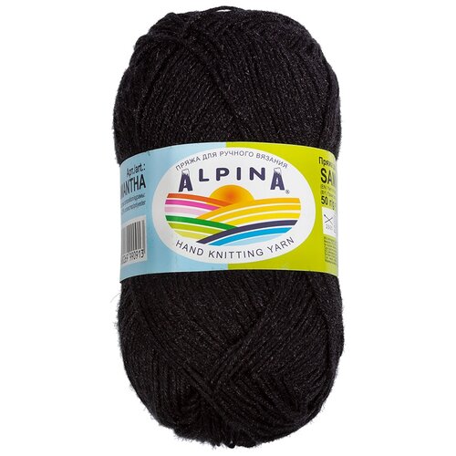 фото Набор пряжи alpina "samantha", 10*50 г, 160 м+/-10 м, №08 черный