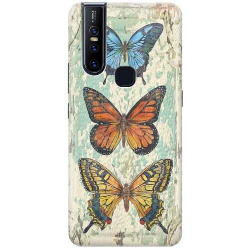 фото Re:pa накладка transparent для vivo v15 с принтом "три бабочки"