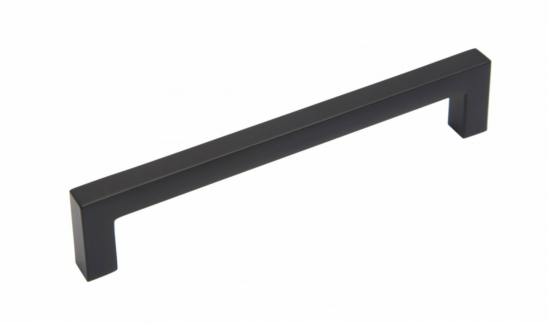 Ручка мебельная скоба квадратный рейлинг , прямоугольная модерн 128мм черный - фотография № 1