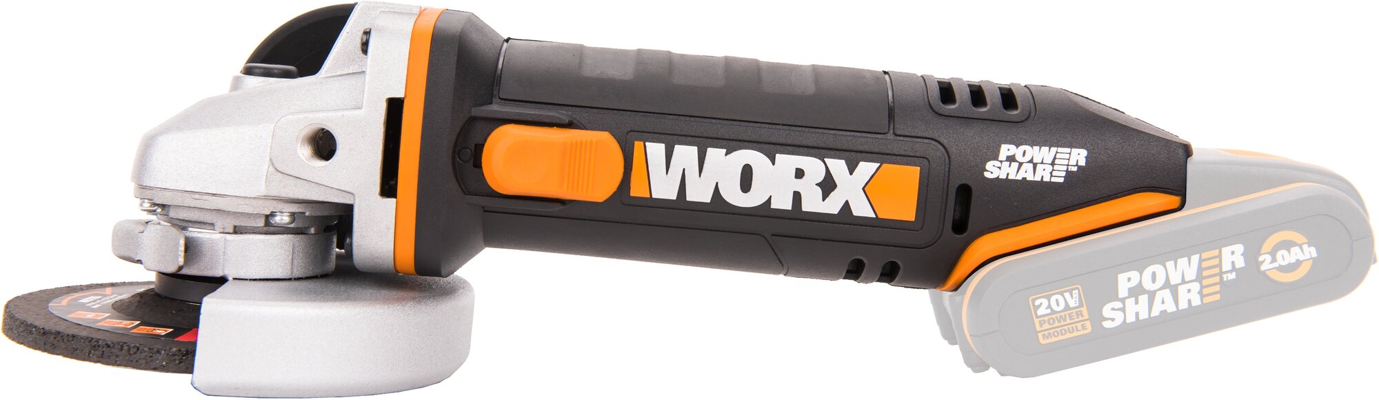 Аккумуляторная УШМ Worx WX800.9 0 коробка, 115 мм, без аккумулятора - фотография № 14