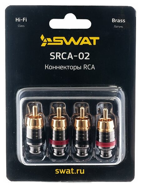 SWAT SRCA-02 RCA коннектор / никель / упаковка 4 штуки