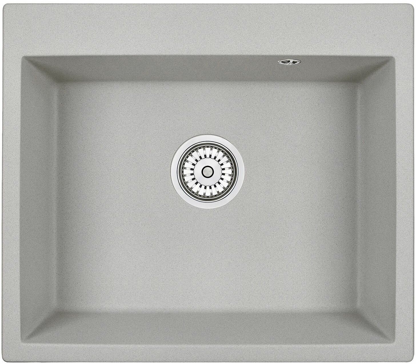 Кухонная мойка кварцевая Granula GR-6001 односекционная квадратная, врезная, чаша 540x410, цвет базальт (6001bt)