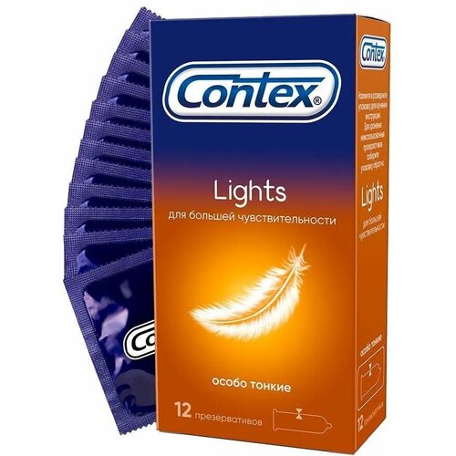 Contex Lights Презервативы особо тонкие для большей чувствительности, 12 шт контекс презервативы lights особо тонкие 12