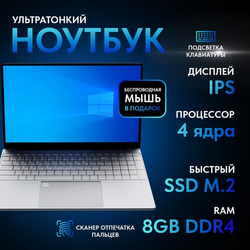 15.6" Ноутбук ZEBRA J156, Intel Celeron J4125 (2.7 ГГц), RAM 8 ГБ, SSD 1024 ГБ, Intel UHD Graphics 600 серый