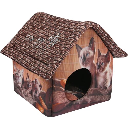Дом для животных PerseiLine Дизайн Шоколадные котята 33 х 33 х 40 см (1 шт)