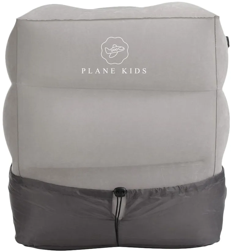 Подушка надувная для самолета Plane Kids серая