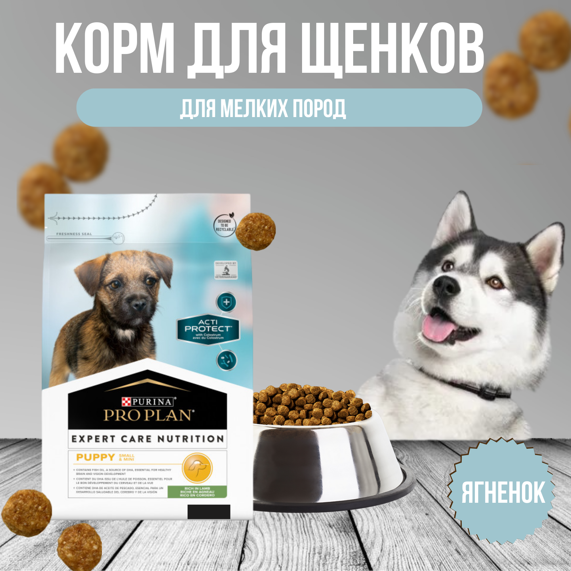 Pro Plan Acti Protect корм для щенков мелких и карликовых пород с чувствительным пищеварением Ягненок, 3 кг. - фотография № 20