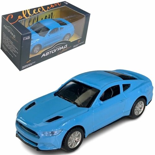 Модель автомобиля металлическая Ford Mustang, голубой, 1:43 классическая модель автомобиля ford mustang 1 32 из сплава детские украшения для игрушечного автомобиля модель автомобиля с открывающей дверью