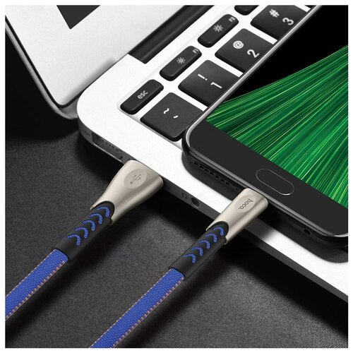 Кабель USB - micro USB 1.2м Hoco U48 Superior Speed - Синий usb кабель micro hoco u73 силиконовый розовый