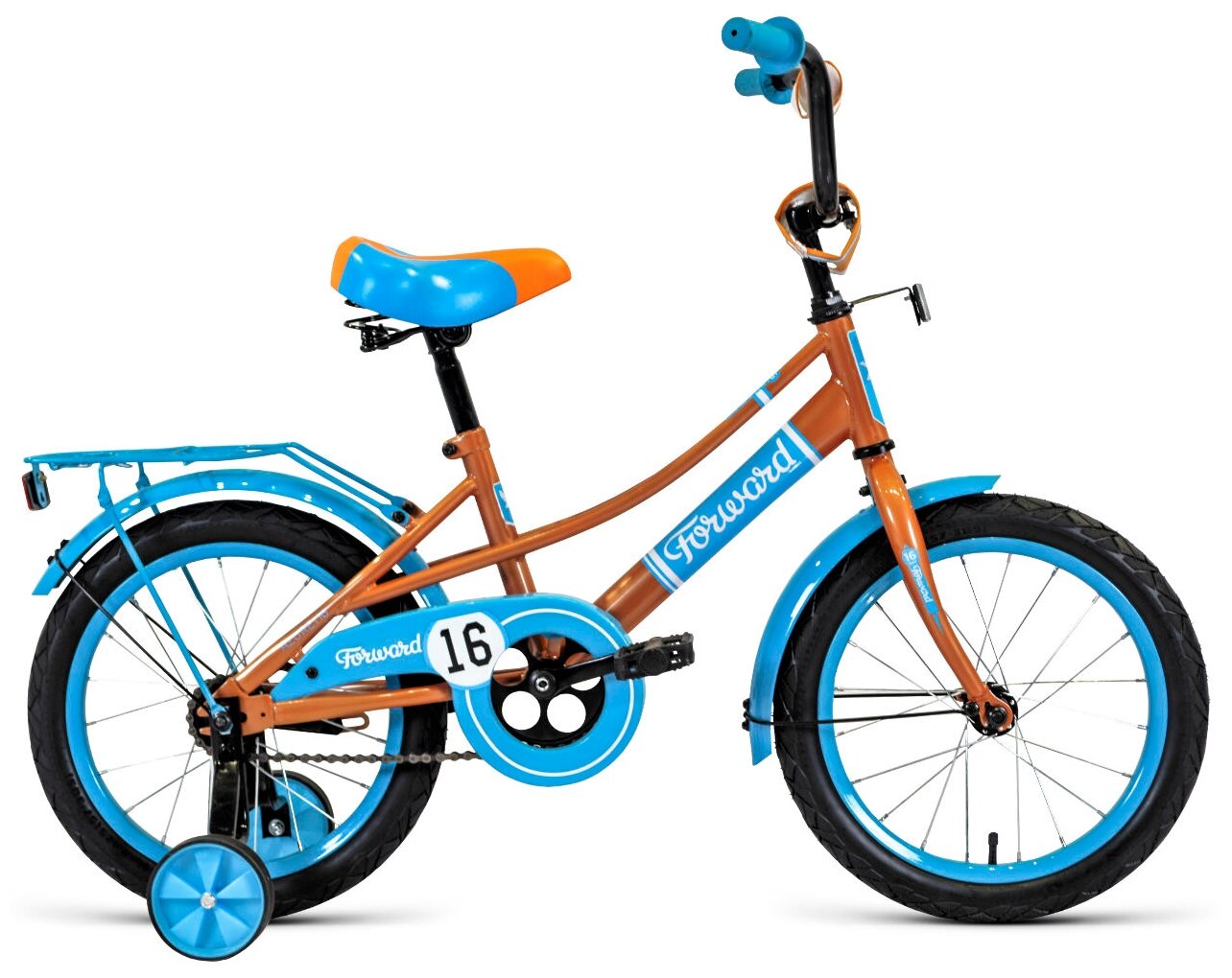 Детский велосипед FORWARD Azure 16 (2021) бежевый/голубой (требует финальной сборки)