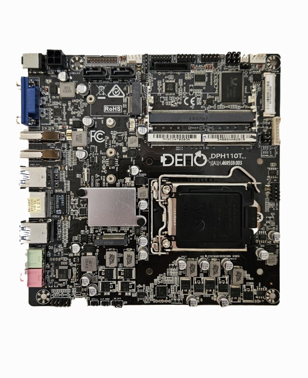 Материнская плата thin mini-itx Depo DPH110T LGA 1151 DDR4 SO-DIMM VGA HDMI USB 3.0 x4