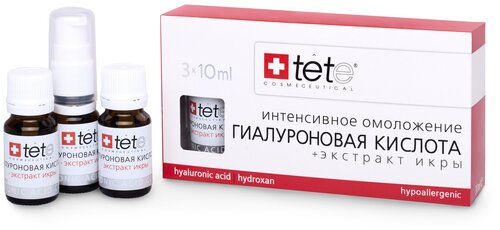 TETe Cosmeceutical Hyaluronic Acid + Caviar Extract средство для лица Гиалуроновая кислота с экстрактом икры, 10 мл, 3 шт.