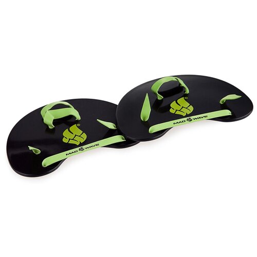 фото Лопатки для плавания mad wave finger paddles, black/green