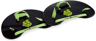 Лопатки для плавания MAD WAVE Finger Paddles, black/green