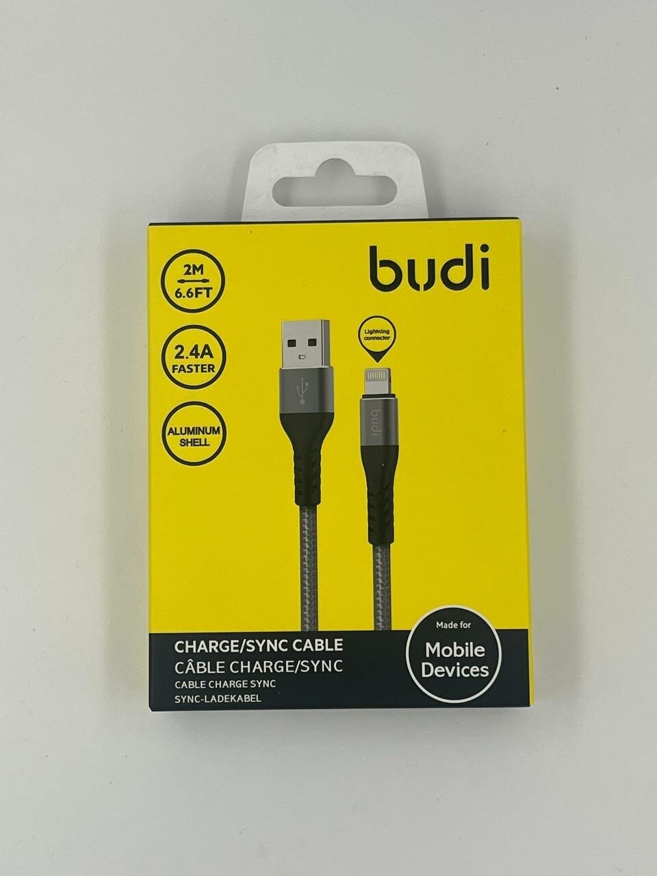 Зарядный кабель для iPhone lightning Budi 2м