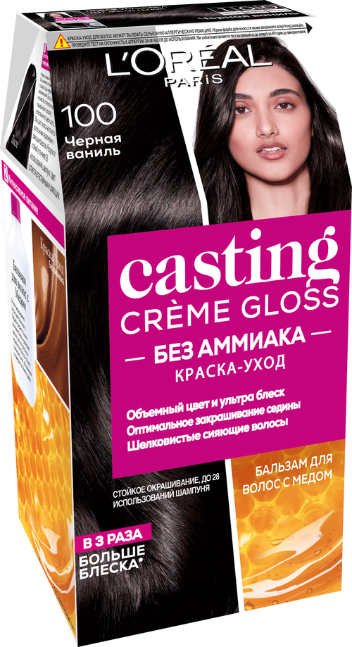 LOreal Paris Casting Creme Gloss стойкая краска-уход для волос, 100 черная ваниль