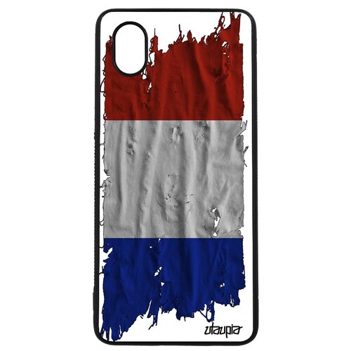 фото Чехол на мобильный galaxy a01, "флаг франции на ткани" патриот страна utaupia