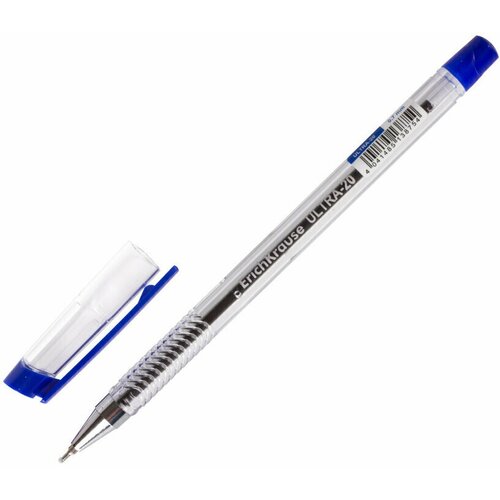 Ручка шариковая масляная ERICH KRAUSE "Ultra-20", синяя, корпус прозрачный, узел 0,7 мм, линия письма 0,26 мм, 13875, 141249