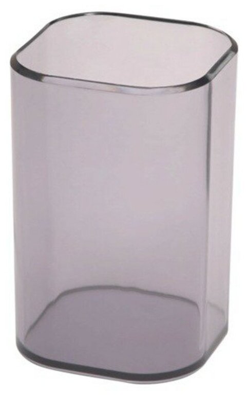 Подставка-органайзер СТАММ "Визит" (стакан для ручек), 70х70х100 мм, тонированная серая, СН35