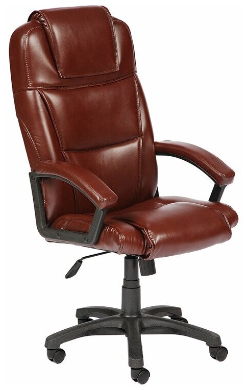 Компьютерное кресло TetChair Bergamo для руководителя, обивка: искусственная кожа, цвет: коричневый 2 TONE - фотография № 1