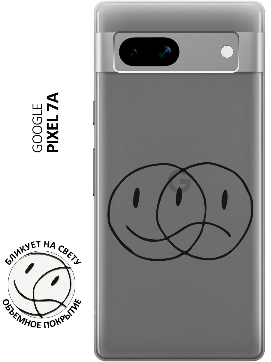 Силиконовый чехол с принтом Two Faces для Google Pixel 7a / Гугл Пиксель 7а