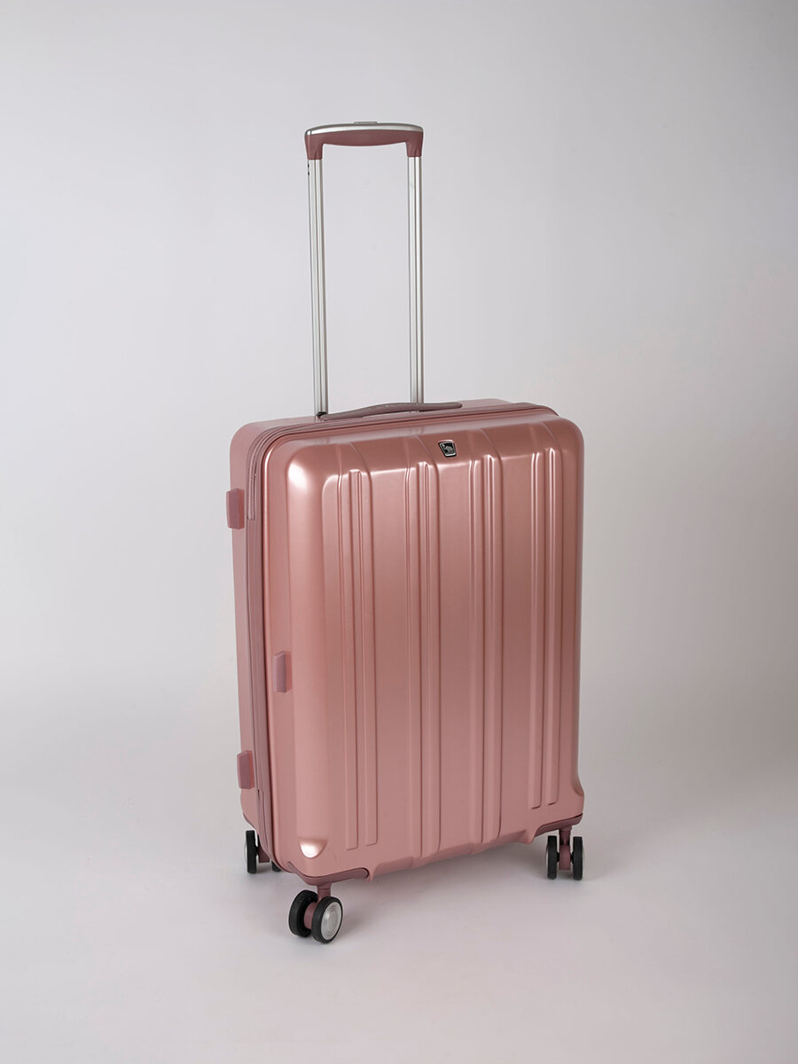 фото Чемодан PICANO розовый, 620х410х230 мм, на колёсах, с брелоком для данных владельца