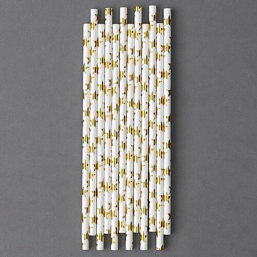 Трубочки для коктейля Золотые звёзды набор 12 шт 500₽