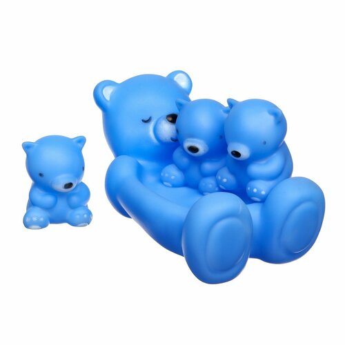 фото Набор игрушек для ванны «мишки» мыльница, 3 игрушки, с пищалкой, цвет микс россия