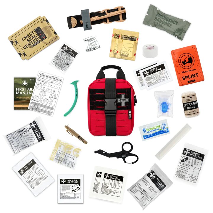 фото Рино Rhino Rescue Большая Аптечка укомплектованная с отрывным подсумком тактическая медицинская мультикам легкая 600D и molle крепление велкро-панель