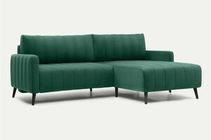 Диван угловой Маркфул Velvet Emerald, 220 см х 175 см х 88 см