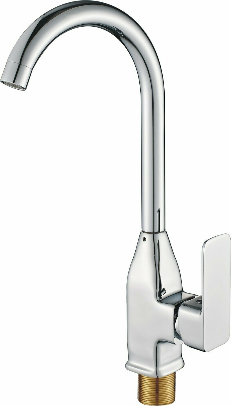 фото Cron Смеситель для кухни (мойки) с высоким поворотным изливом, хромированный